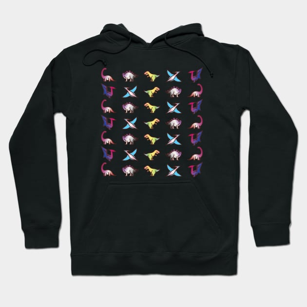 Discreet Pride Dinosaur Pattern Hoodie by ColoredRatioDesign